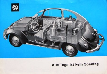 Volkswagen Beetle Modelprogram 1958 "Alle Tage ist kein Sonntag" Carbrochure (1772)